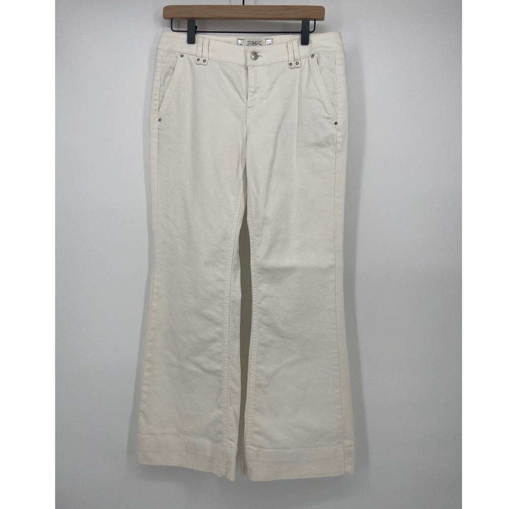 White House Black Market Wide Leg Pants in White